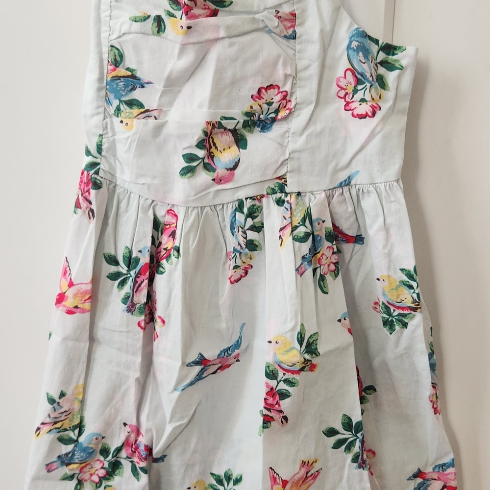 Floral Bird Print Girls Casual Dress